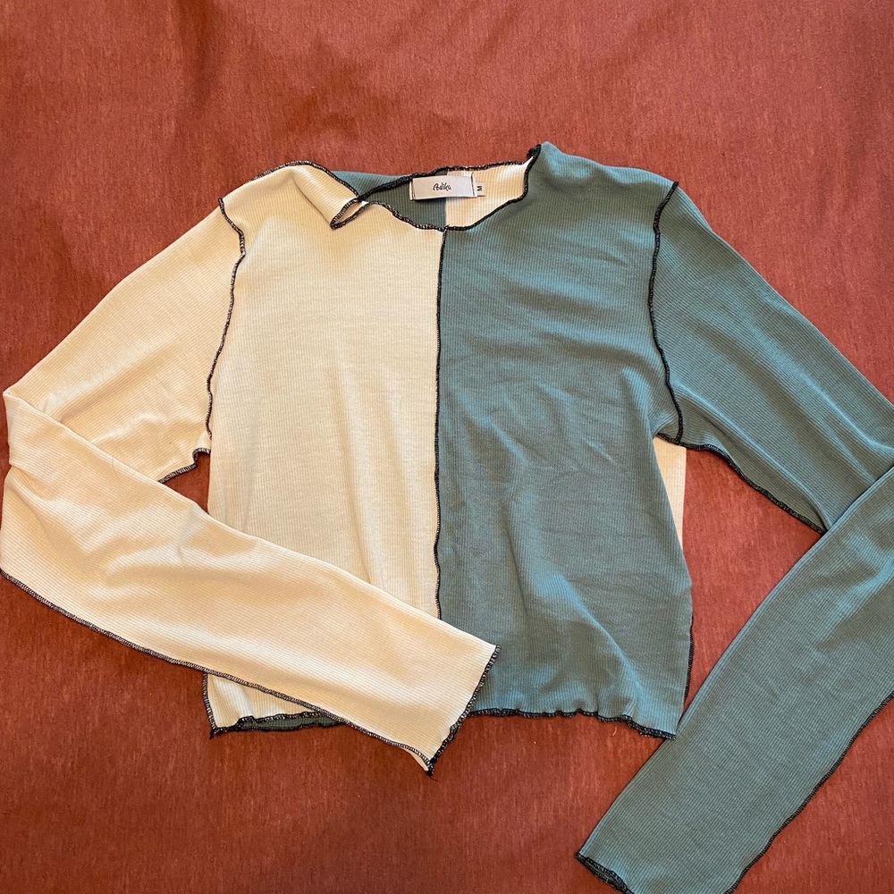 multi colored long sleeve crop